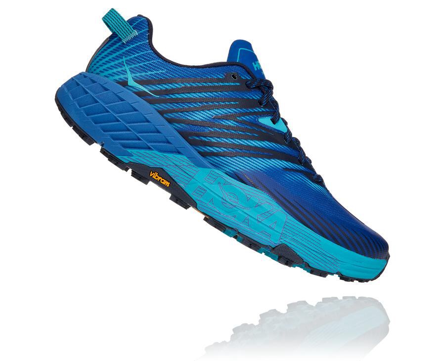 Tenis Hoka One One Trail Hombre Azules - Speedgoat 4 - CXJY45369